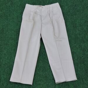 Dockers Pleated Twill Classic Fit No Wrinkle Twill Ivory Pants 34x 29